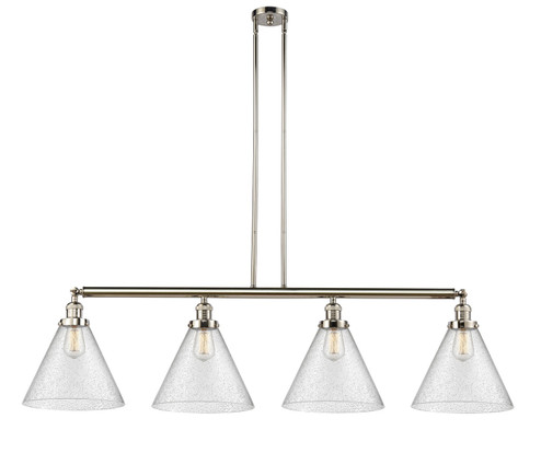 Franklin Restoration Four Light Island Pendant in Polished Nickel (405|214-PN-G44-L)