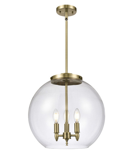 Essex Three Light Pendant in Antique Brass (405|221-3S-AB-G122-16)