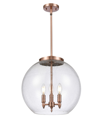 Ballston Three Light Pendant in Antique Copper (405|221-3S-AC-G124-16)