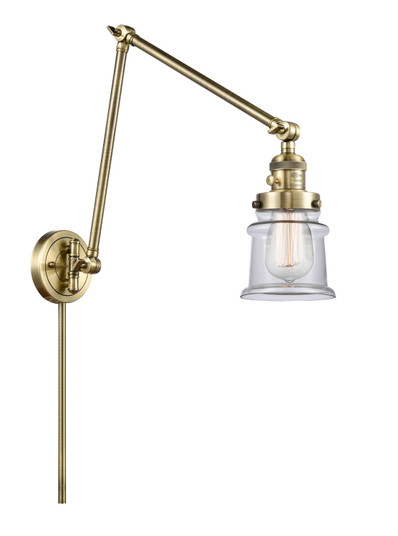 Franklin Restoration One Light Swing Arm Lamp in Antique Brass (405|238-AB-G182S)