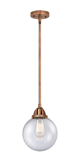 Nouveau 2 LED Mini Pendant in Antique Copper (405|288-1S-AC-G204-8-LED)