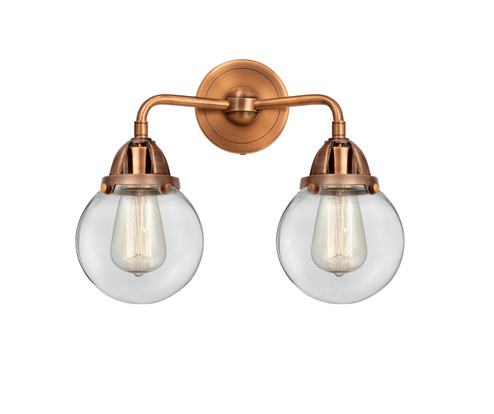 Nouveau 2 Two Light Bath Vanity in Antique Copper (405|288-2W-AC-G202-6)
