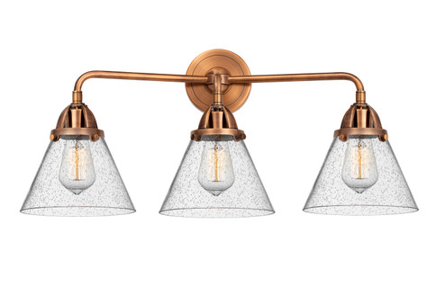 Nouveau 2 Three Light Bath Vanity in Antique Copper (405|288-3W-AC-G44)