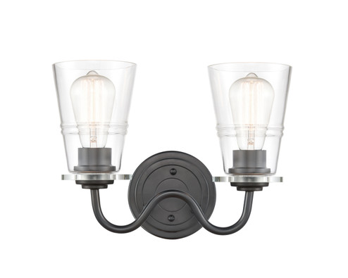 Two Light Bath Vanity in Matte Black (405|421-2W-BK-G4212)