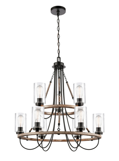 Paladin Nine Light Chandelier in Matte Black (405|442-9CR-BK-G4422)