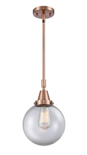 Caden LED Mini Pendant in Antique Copper (405|447-1S-AC-G202-8-LED)