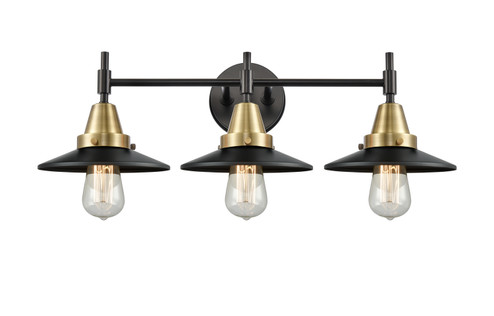 Caden Three Light Bath Vanity in Black Antique Brass (405|447-3W-BAB-M6-BK)