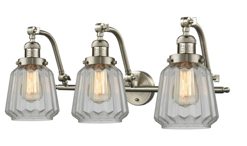 Franklin Restoration Three Light Bath Vanity in Brushed Satin Nickel (405|515-3W-SN-G142)
