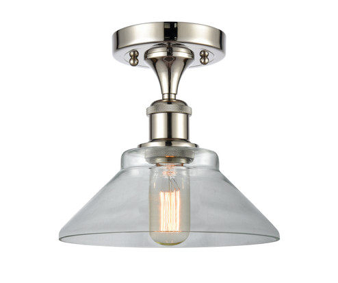 Ballston One Light Semi-Flush Mount in Polished Nickel (405|516-1C-PN-G132)