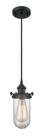 Austere One Light Mini Pendant in Matte Black (405|516-1P-BK-CE231-CL)