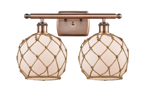 Ballston Two Light Bath Vanity in Antique Copper (405|516-2W-AC-G121-8RB)