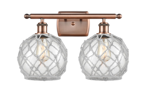 Ballston Two Light Bath Vanity in Antique Copper (405|516-2W-AC-G122-8RW)