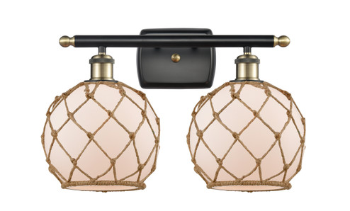 Ballston Two Light Bath Vanity in Black Antique Brass (405|516-2W-BAB-G121-8RB)
