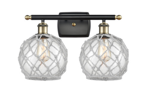 Ballston Two Light Bath Vanity in Black Antique Brass (405|516-2W-BAB-G122-8RW)