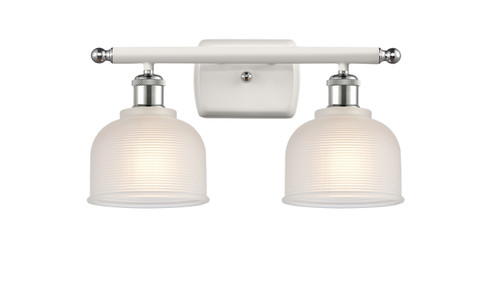 Ballston Two Light Bath Vanity in White Polished Chrome (405|516-2W-WPC-G411)