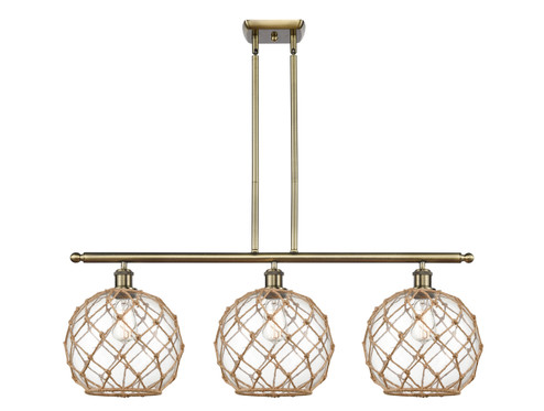 Ballston Three Light Island Pendant in Antique Brass (405|516-3I-AB-G122-10RB)