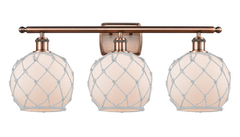 Ballston Three Light Bath Vanity in Antique Copper (405|516-3W-AC-G121-8RW)