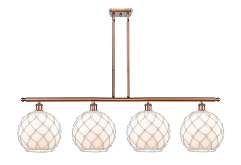 Ballston Four Light Island Pendant in Antique Copper (405|516-4I-AC-G121-10RW)