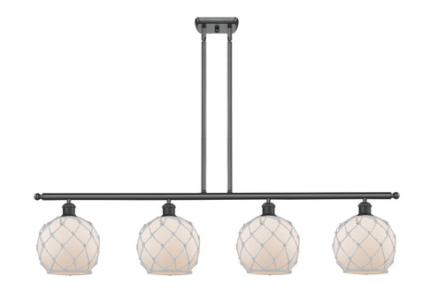 Ballston Four Light Island Pendant in Matte Black (405|516-4I-BK-G121-8RW)