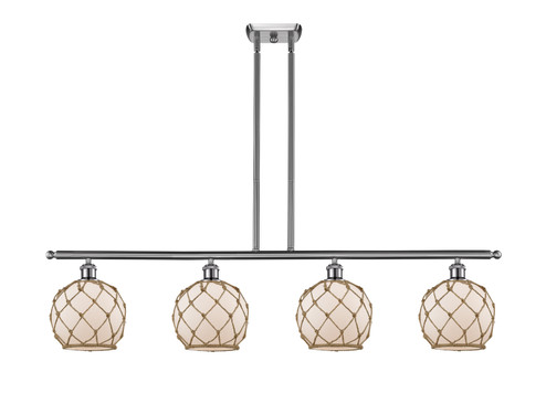 Ballston Four Light Island Pendant in Brushed Satin Nickel (405|516-4I-SN-G121-8RB)