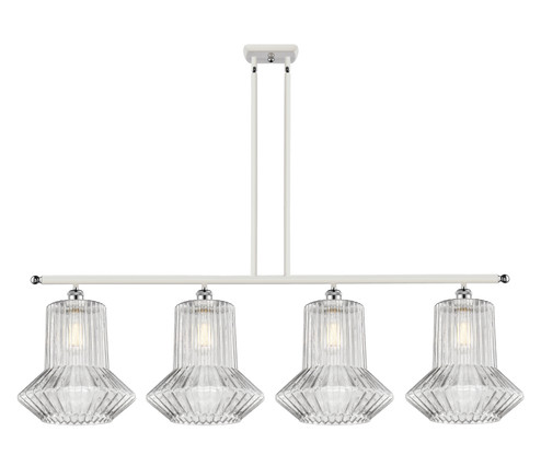 Ballston Four Light Island Pendant in White Polished Chrome (405|516-4I-WPC-G212)