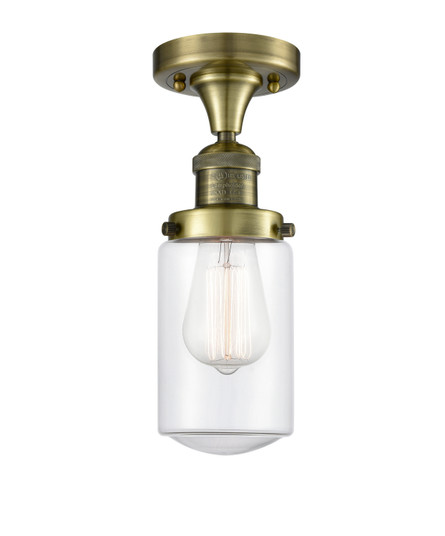 Franklin Restoration One Light Semi-Flush Mount in Antique Brass (405|517-1CH-AB-G312)