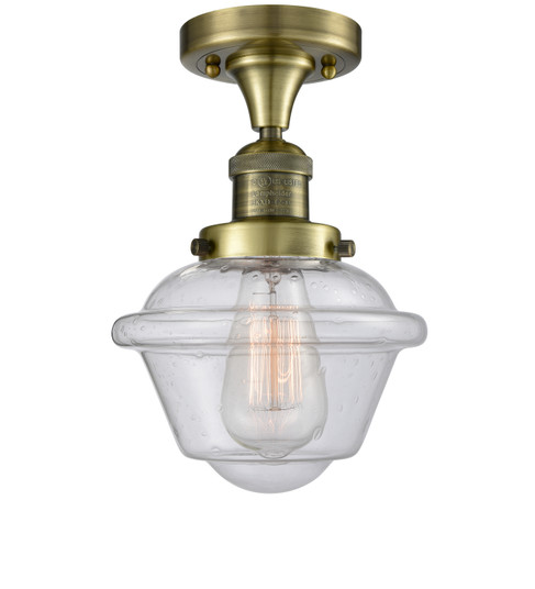 Franklin Restoration One Light Semi-Flush Mount in Antique Brass (405|517-1CH-AB-G534)