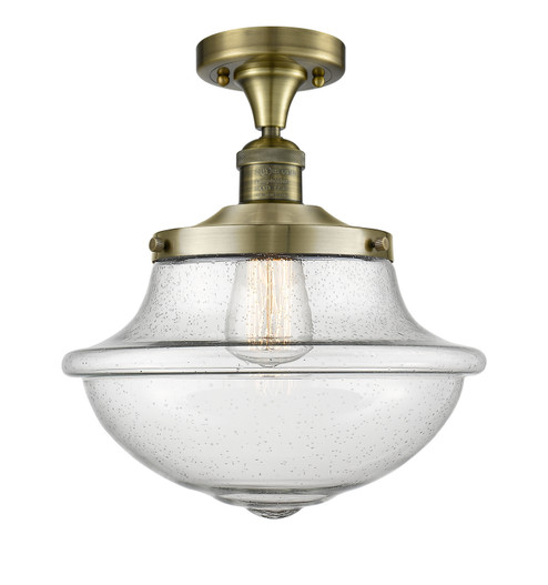 Franklin Restoration LED Semi-Flush Mount in Antique Brass (405|517-1CH-AB-G544-LED)