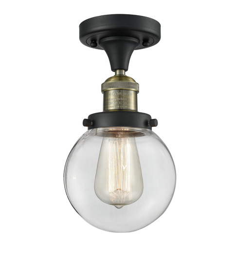 Franklin Restoration LED Semi-Flush Mount in Black Antique Brass (405|517-1CH-BAB-G202-6-LED)