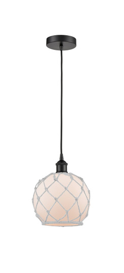 Edison One Light Mini Pendant in Matte Black (405|616-1P-BK-G121-8RW)