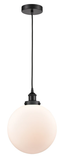 Edison One Light Mini Pendant in Matte Black (405|616-1PH-BK-G201-12)
