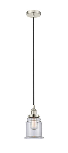 Edison One Light Mini Pendant in Polished Nickel (405|616-1PH-PN-G182)