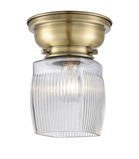 Franklin Restoration One Light Flush Mount in Antique Brass (405|623-1F-AB-G302)
