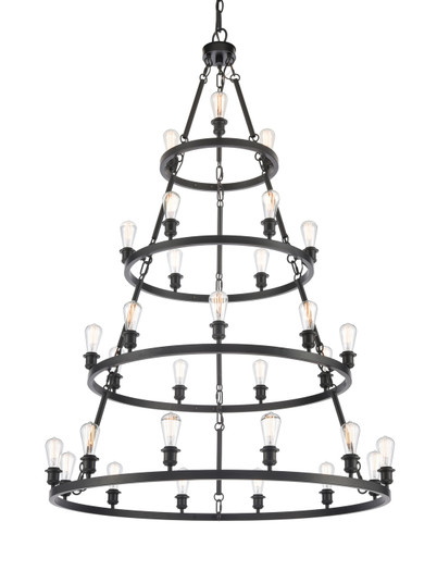 Ballston 30 Light Chandelier in Matte Black (405|820345-BK)