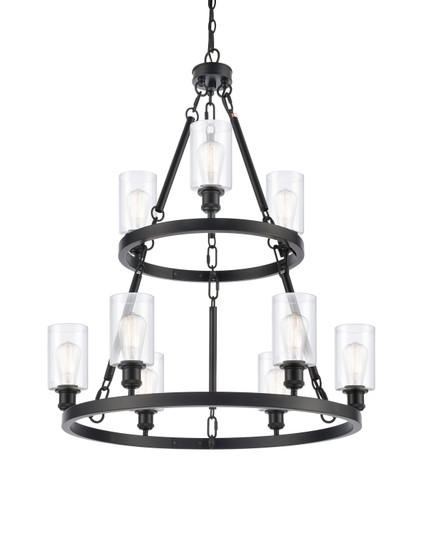 Ballston Nine Light Chandelier in Matte Black (405|8203-BK-G802)