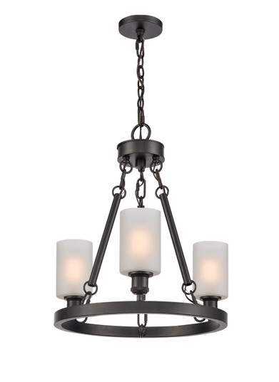 Ballston Three Light Chandelier in Matte Black (405|820-BK-G801)