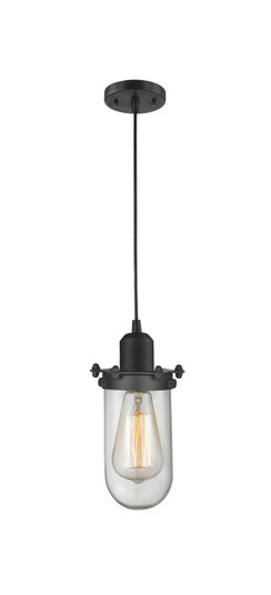 Austere One Light Mini Pendant in Matte Black (405|900-1P-BK-CE231-BK-CL)