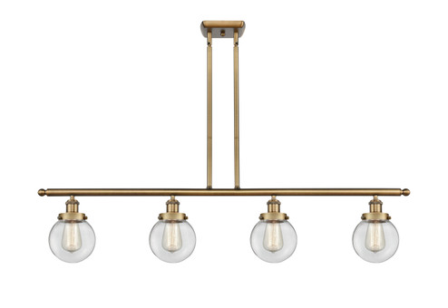 Ballston Urban LED Island Pendant in Brushed Brass (405|916-4I-BB-G202-6-LED)