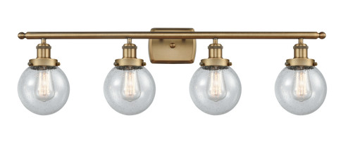 Ballston Urban Four Light Bath Vanity in Brushed Brass (405|916-4W-BB-G204-6)