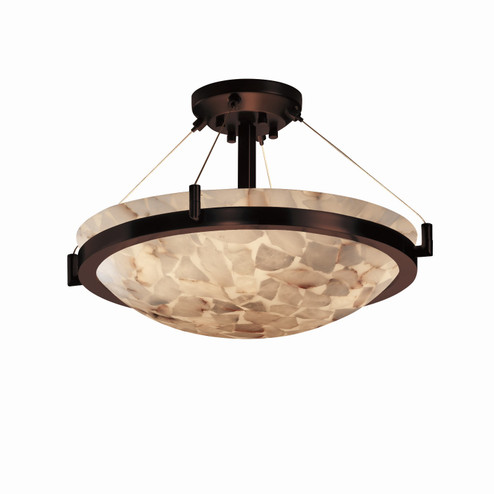 Alabaster Rocks Three Light Semi-Flush Mount in Dark Bronze (102|ALR-9681-35-DBRZ)
