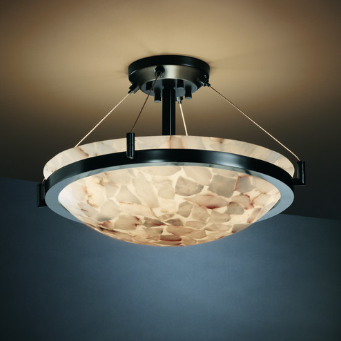Alabaster Rocks Three Light Semi-Flush Mount in Matte Black (102|ALR-9681-35-MBLK)