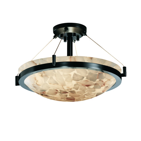 Alabaster Rocks LED Semi-Flush Mount in Matte Black (102|ALR-9681-35-MBLK-LED3-3000)