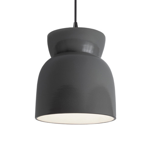 Radiance One Light Pendant in Gloss Grey (102|CER-6515-GRY-MBLK-BKCD)