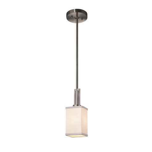 Textile LED Pendant in Brushed Nickel (102|FAB-8445-15-WHTE-NCKL-LED1-700)