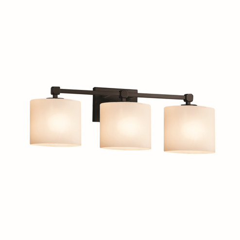 Fusion Three Light Bath Bar in Matte Black (102|FSN-8423-30-OPAL-MBLK)