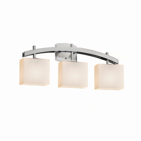 Fusion Three Light Bath Bar in Matte Black (102|FSN-8593-55-OPAL-MBLK)
