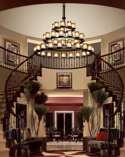 Fusion 45 Light Chandelier in Dark Bronze (102|FSN-8714-10-CRML-DBRZ)