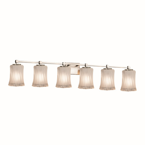 Veneto Luce Six Light Bath Bar in Brushed Nickel (102|GLA-8426-16-WTFR-NCKL)