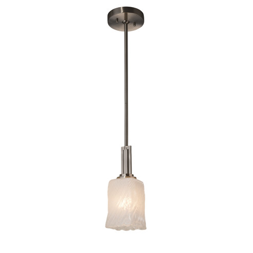 Veneto Luce One Light Pendant in Matte Black (102|GLA-8445-26-WHTW-MBLK)