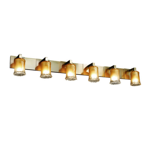 Veneto Luce Six Light Bath Bar in Matte Black (102|GLA-8926-16-GLDC-MBLK)
